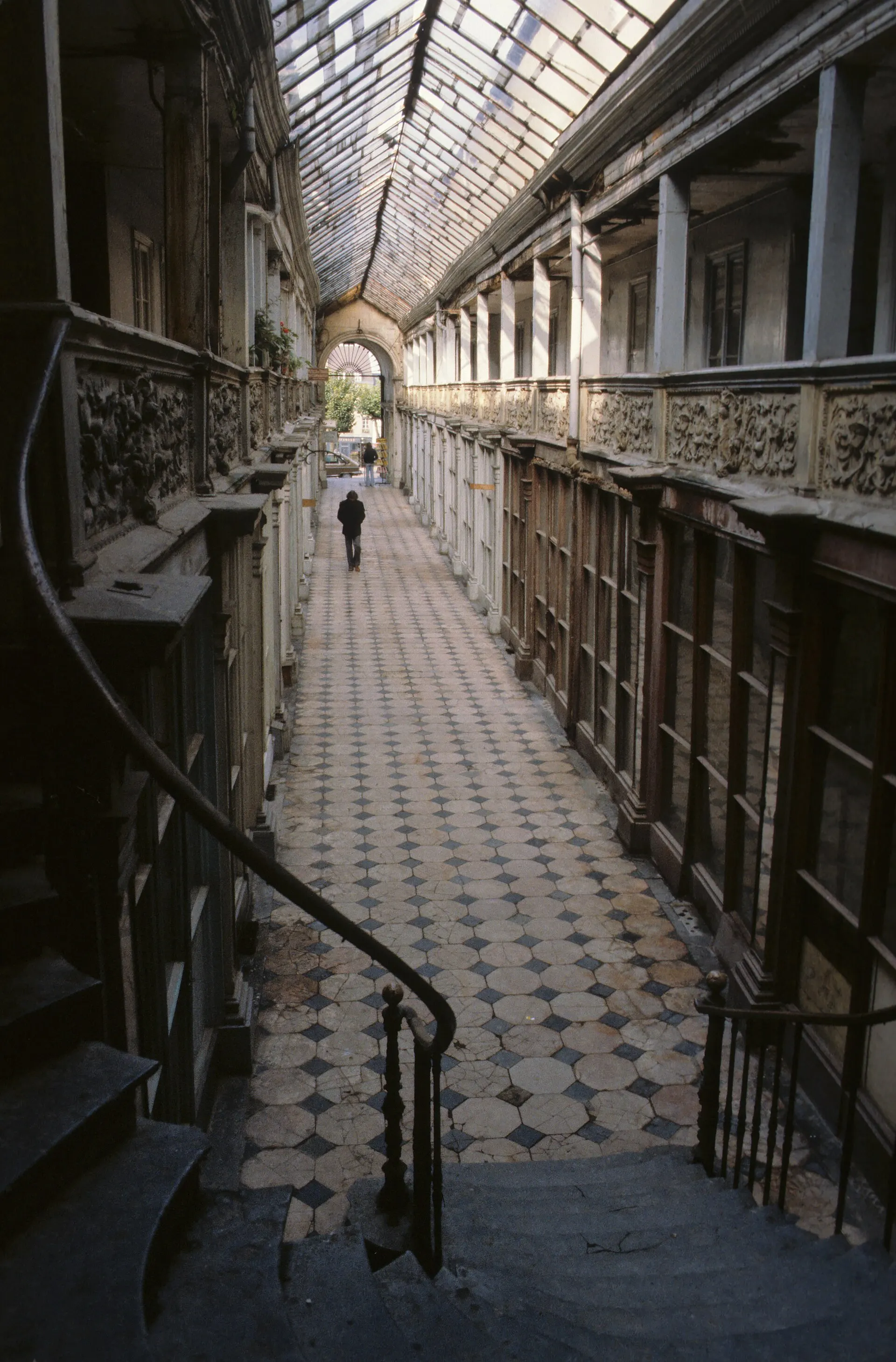 A stone arcade in Autun, France