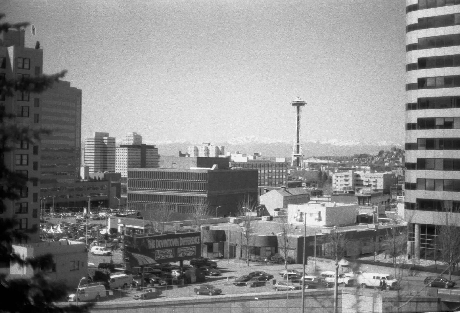 The Space Needle in Seattle on a clear day